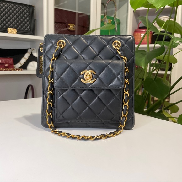 CHANEL Handbags - ❌NOT AVAILABLE❌ Vintage 1997 Chanel Navy Blue CC Handbag 24K Gold Hardware